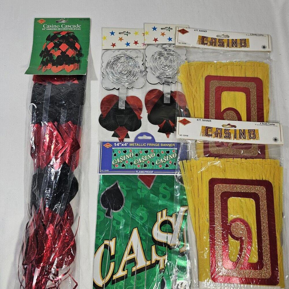 Vintage Casino Party Theme Night Decorations. 80's 90's Game Night Poker - Picture 2 of 8